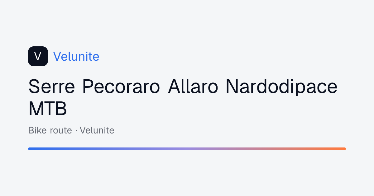 Serre Pecoraro Allaro Nardodipace MTB: mappa, distanza e dislivello del percorso