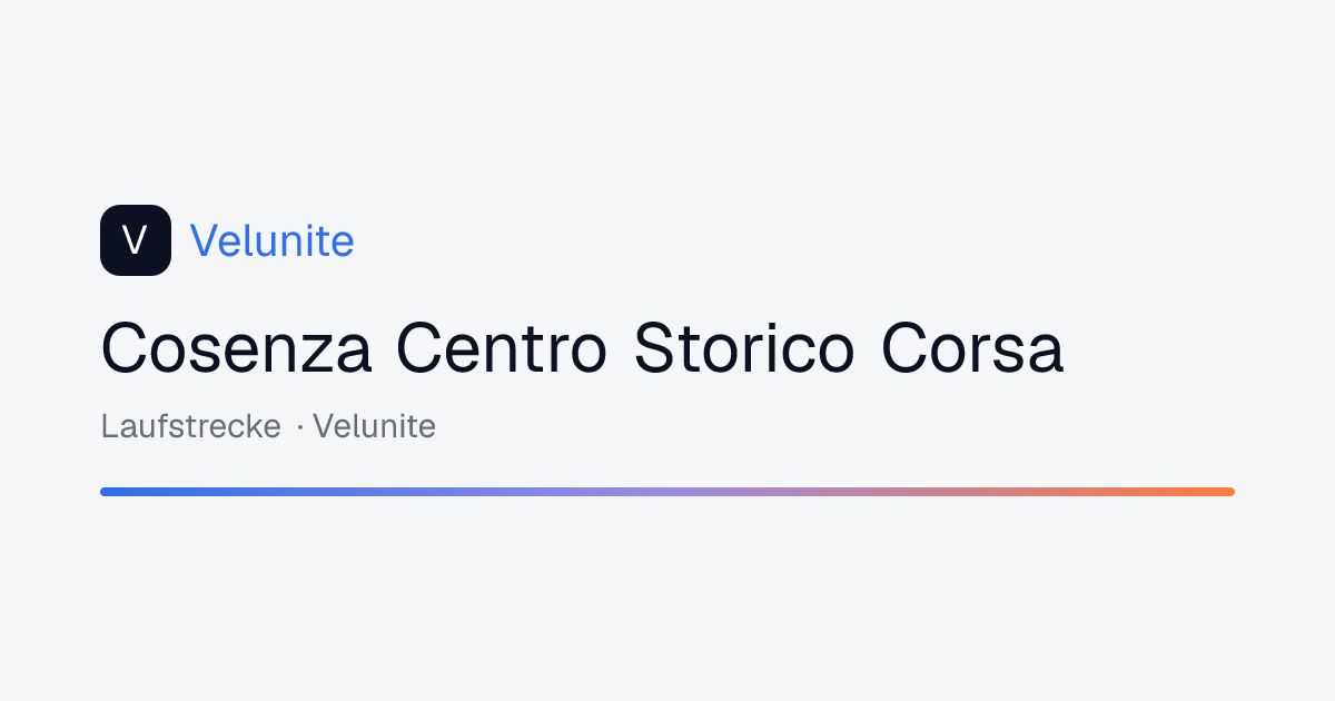 Cosenza Centro Storico Corsa: mappa, distanza e dislivello del percorso