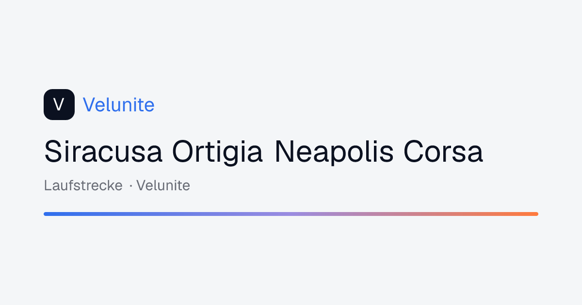 Siracusa Ortigia Neapolis Corsa: mappa, distanza e dislivello del percorso