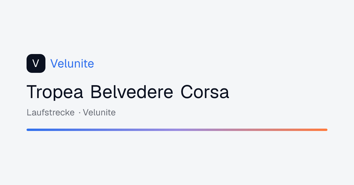 Tropea Belvedere Corsa: mappa, distanza e dislivello del percorso