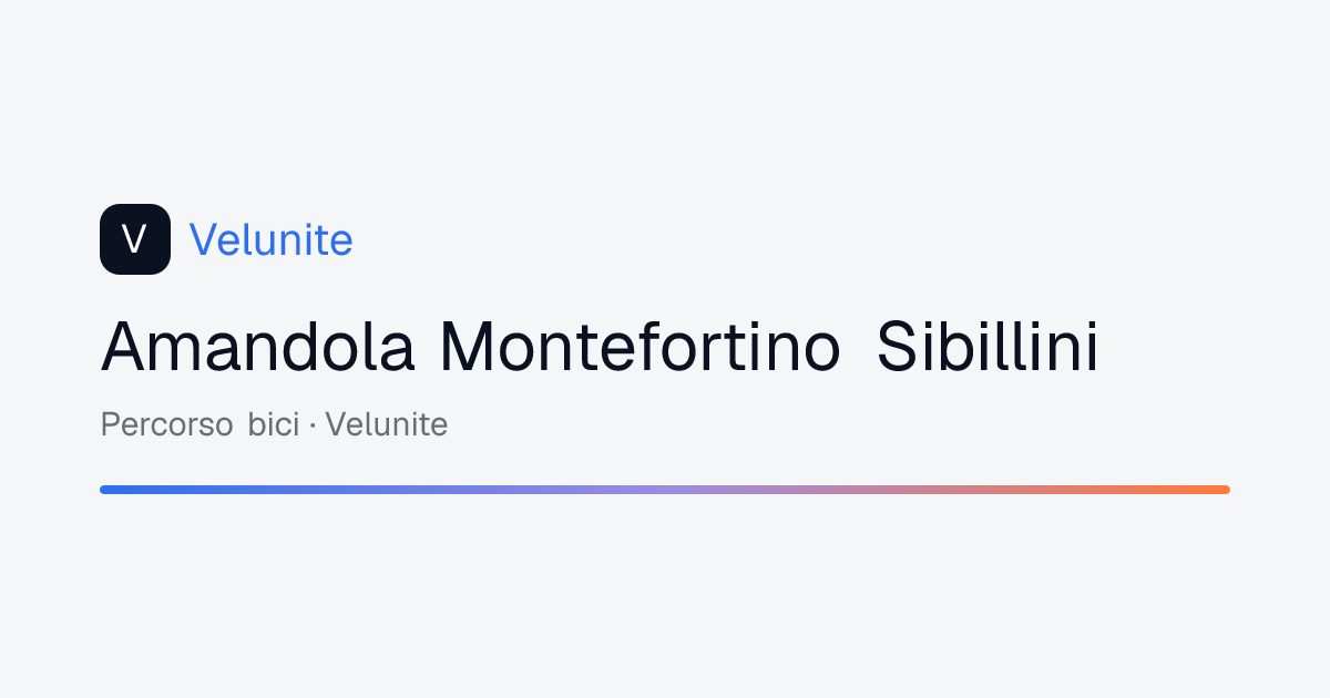 Amandola Montefortino Sibillini: mappa, distanza e dislivello del percorso