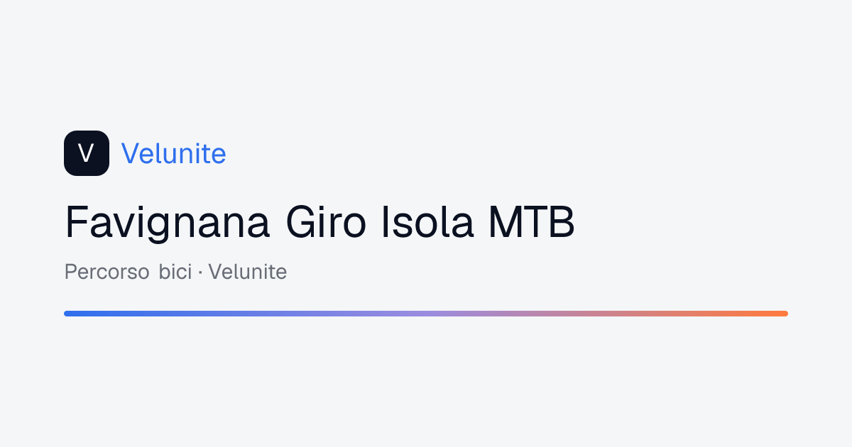 Favignana Giro Isola MTB: mappa, distanza e dislivello del percorso