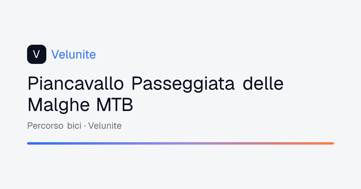 Piancavallo Passeggiata delle Malghe MTB: mappa, distanza e dislivello del percorso