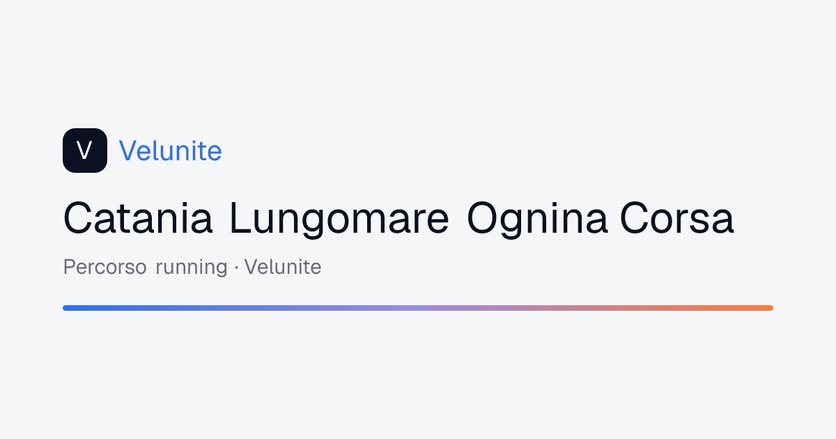 Catania Lungomare Ognina Corsa: mappa, distanza e dislivello del percorso