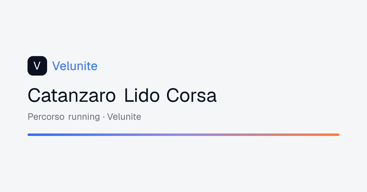 Catanzaro Lido Corsa: mappa, distanza e dislivello del percorso