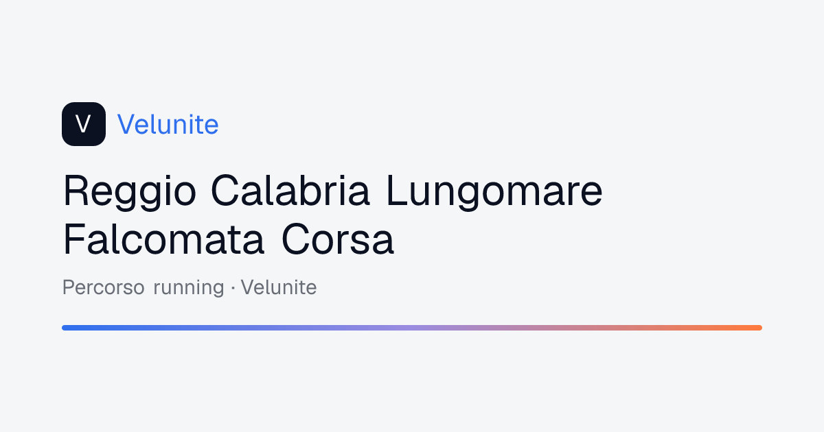 Reggio Calabria Lungomare Falcomata Corsa: mappa, distanza e dislivello del percorso