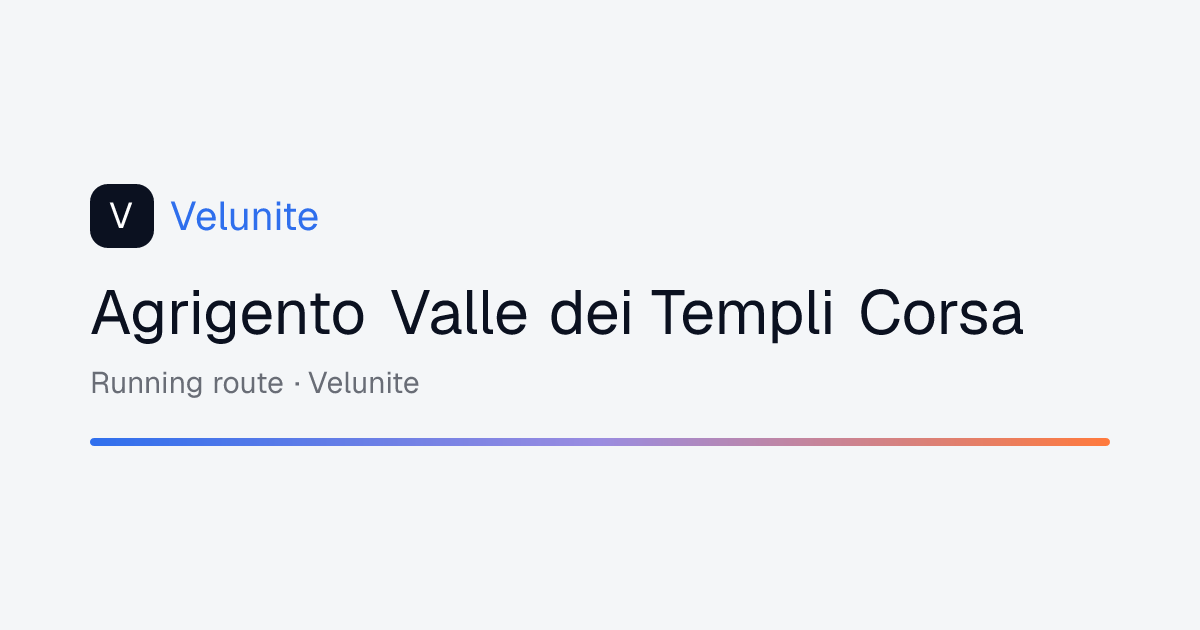 Agrigento Valle dei Templi Corsa: mappa, distanza e dislivello del percorso