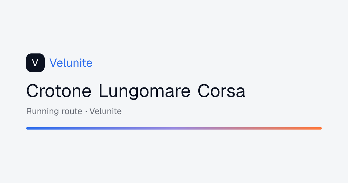 Crotone Lungomare Corsa: mappa, distanza e dislivello del percorso