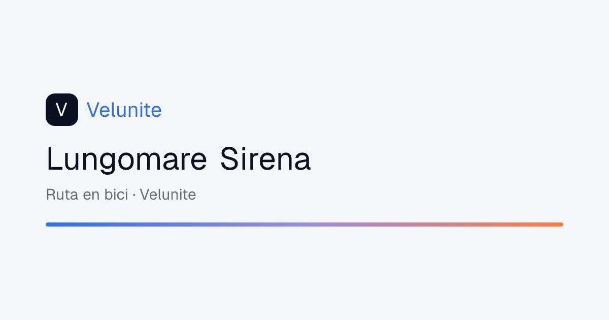 Lungomare Sirena: mappa, distanza e dislivello del percorso