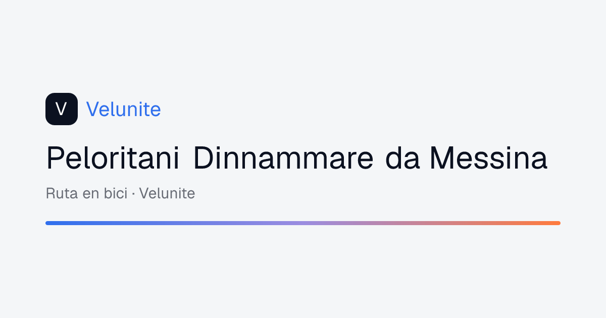 Peloritani Dinnammare da Messina: mappa, distanza e dislivello del percorso
