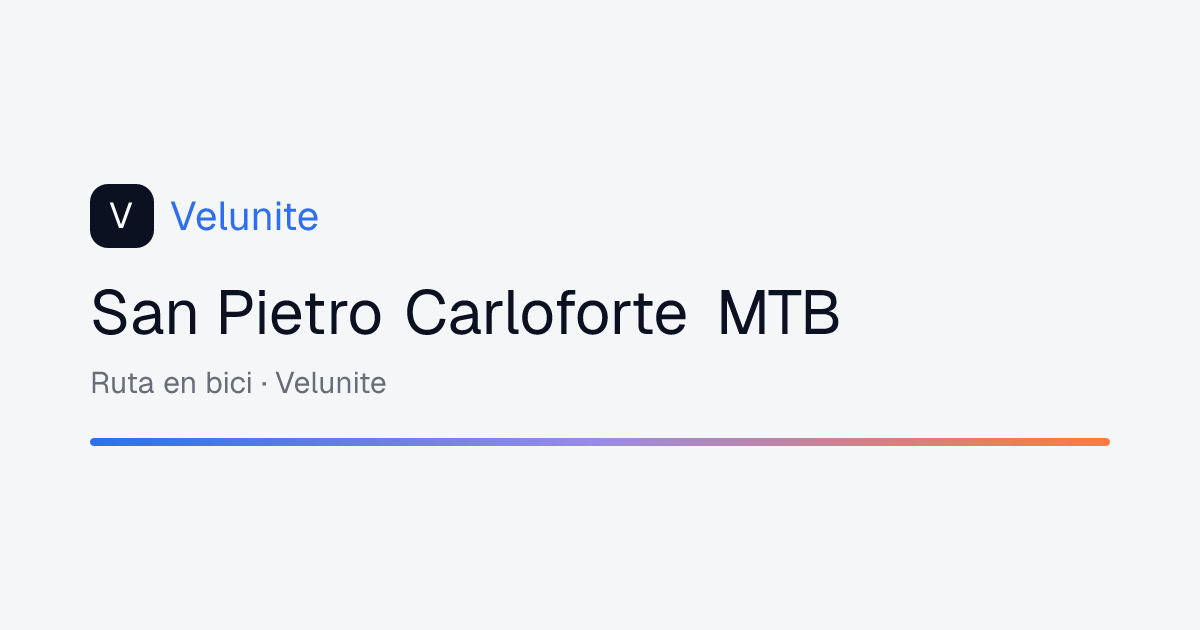 San Pietro Carloforte MTB: mappa, distanza e dislivello del percorso