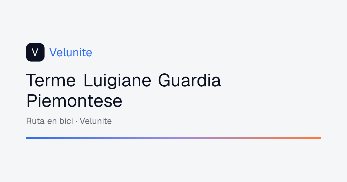 Terme Luigiane Guardia Piemontese: mappa, distanza e dislivello del percorso