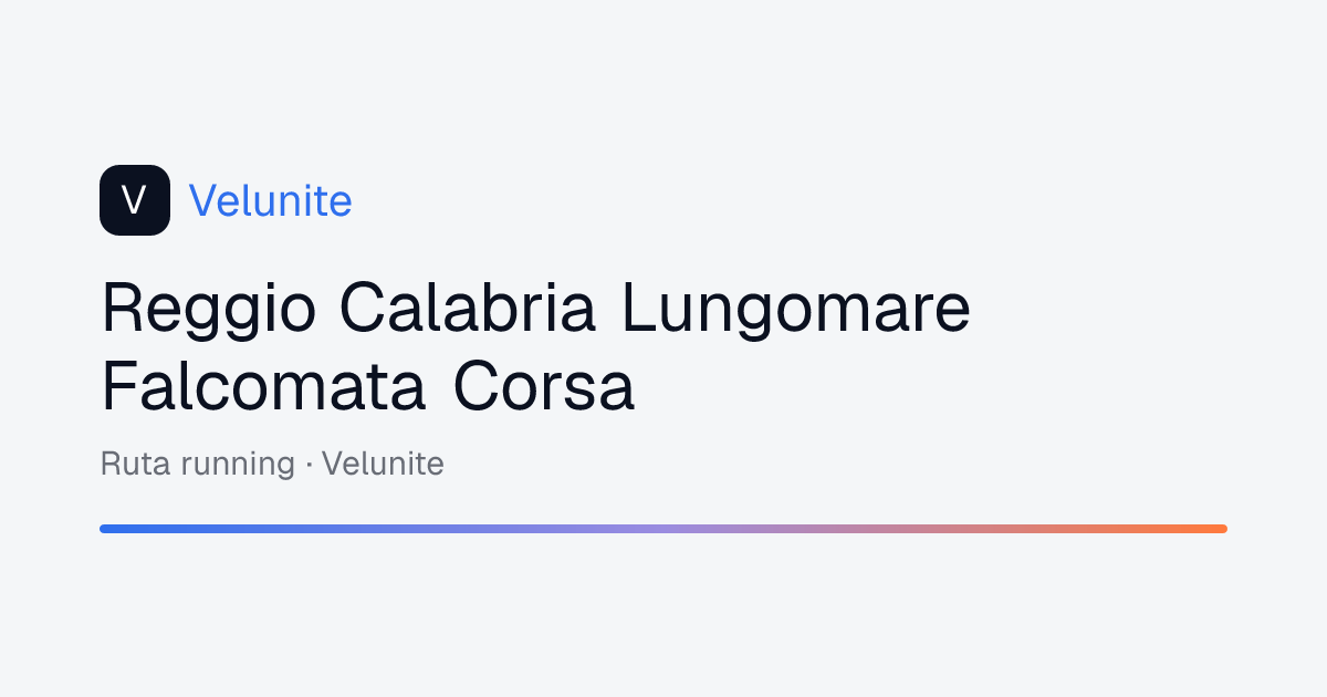 Reggio Calabria Lungomare Falcomata Corsa: mappa, distanza e dislivello del percorso